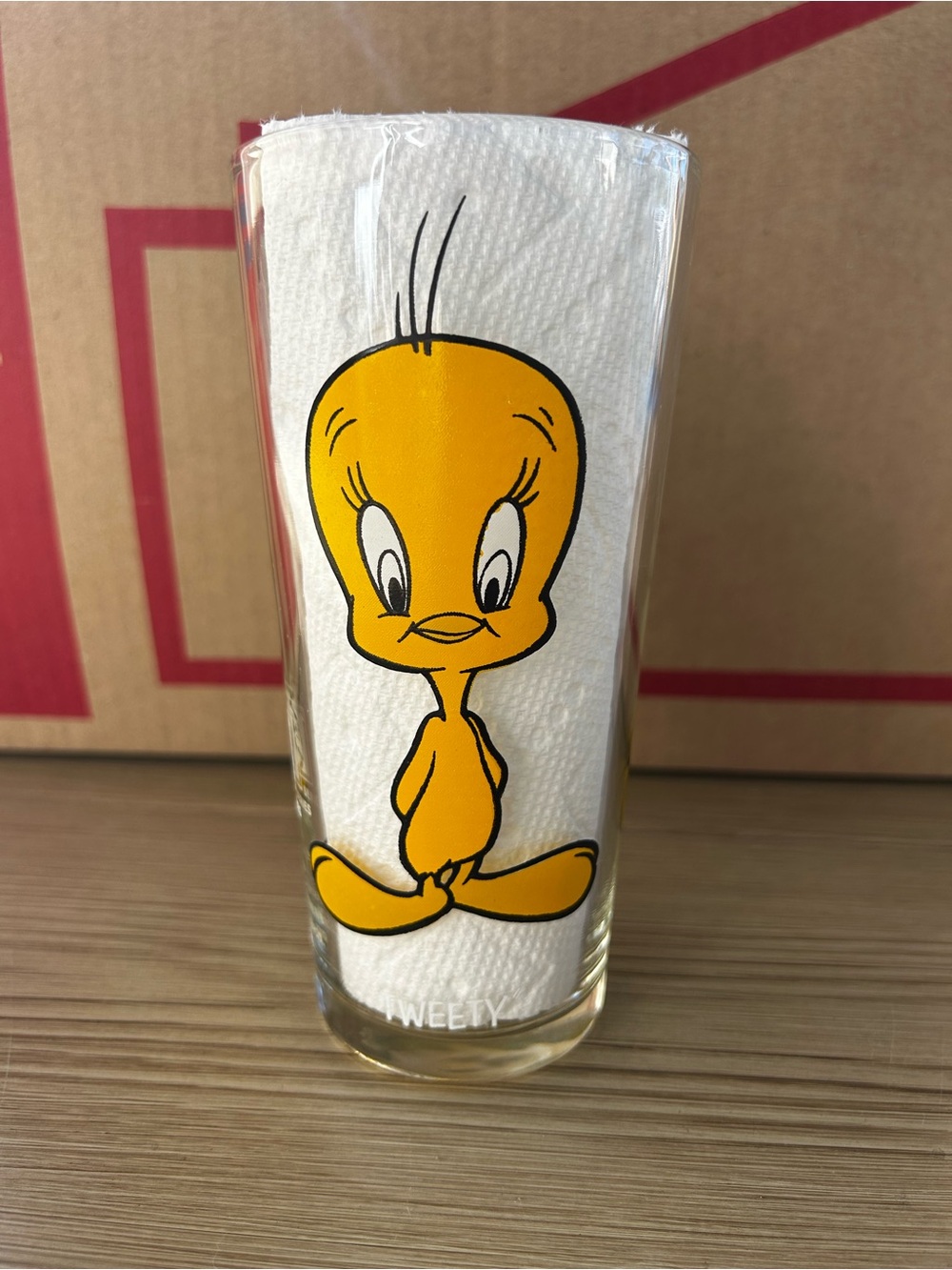 Vintage Pepsi Tweety Bird Glass - Looney Tunes Bird Collectible
